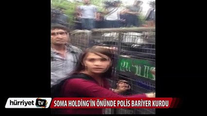 Soma Holding önünde polis önlemi