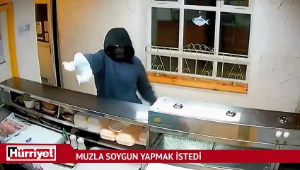 Muzla soygun yapmaya kalktı