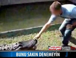 ELİNİ TİMSAHA KAPTIRDI