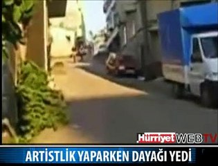 HAVA ATMAK İSTEDİ DAYAĞI YEDİ