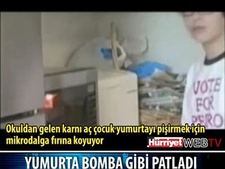 YUMURTA BOMBA GİBİ PATLADI
