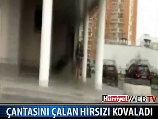 BU KADIN ÇANTASINI ÇALANI BÖYLE YAKALADI
