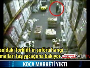 MARKETİ YERLE BİR ETTİ