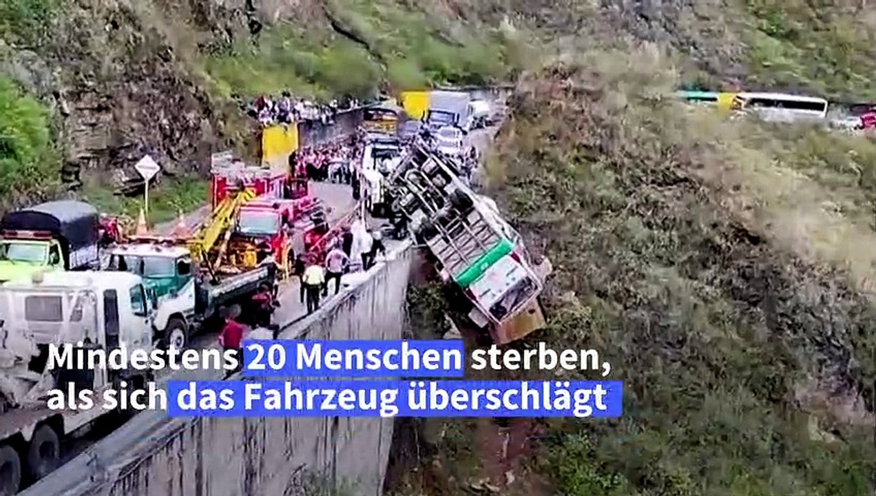 Mindestens 20 Tote bei Busunglück in Kolumbien