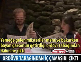 ORDÖVR TABAĞINDAN İÇ ÇAMAŞIRI ÇIKTI