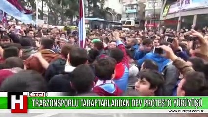 TRABZONSPORLU TARAFTARLARDAN DEV PROTESTO YÜRÜYÜŞÜ