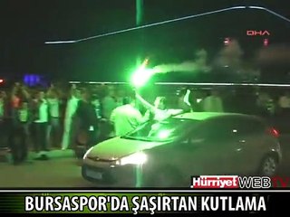 BURSASPOR TARAFTARLARININ ŞAŞIRTAN KUTLAMASI