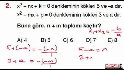MATEMATİK SORULARININ ÇÖZÜMLERİ