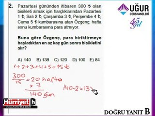 MATEMATİK SORULARININ ÇÖZÜMLERİ