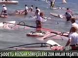 SÖRFÇÜLER ZOR ANLAR YAŞADI