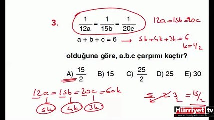 MATEMATİK SORULARININ ÇÖZÜMLERİ