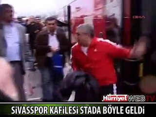 SİVASSPOR KAFİLESİ STADA BÖYLE GELDİ