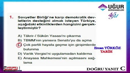 TARİH SORULARININ ÇÖZÜMLERİ