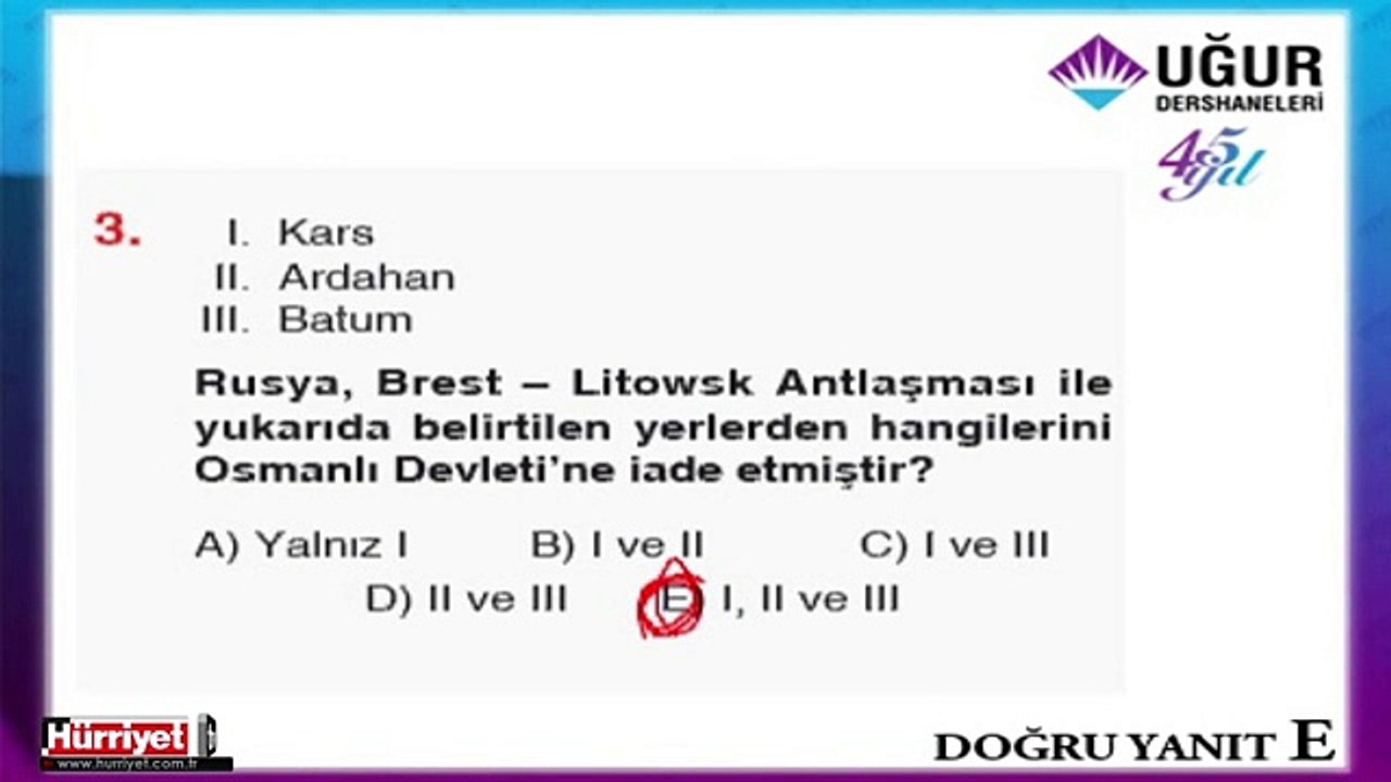 TARİH SORULARININ ÇÖZÜMÜ