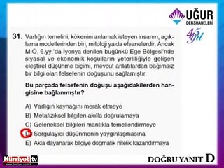 FELSEFE SORULARININ ÇÖZÜMLERİ