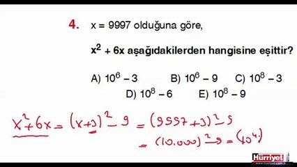 MATEMATİK SORULARININ ÇÖZÜMLERİ