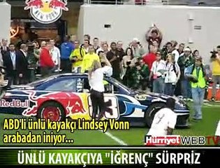 ÜNLÜ KAYAKÇIYA "İĞRENÇ SÜRPRİZ"