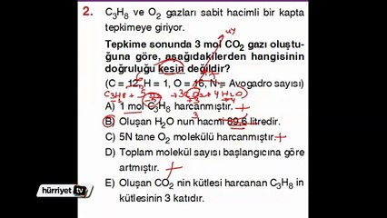 KİMYA SORULARININ ÇÖZÜMLERİ