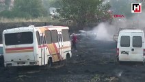 Otluk alanda çıkan yangın, Yediemin Otoparkı'ndaki araçlara sıçradı