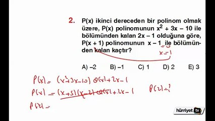 MATEMATİK SORULARININ ÇÖZÜMLERİ
