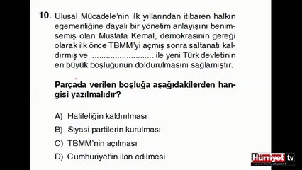 İNKILAP TARİHİ VE ATATÜRKÇÜLÜK SORULARININ ÇÖZÜMLERİ