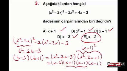 MATEMATİK SORULARININ ÇÖZÜMLERİ