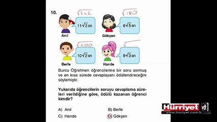 MATEMATİK SORULARININ ÇÖZÜMLERİ