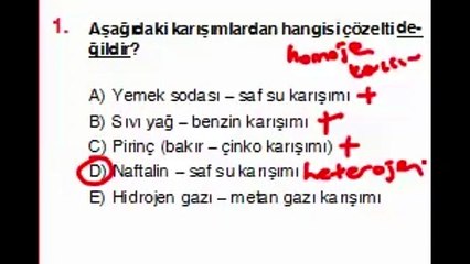 KİMYA SORULARININ ÇÖZÜMLERİ