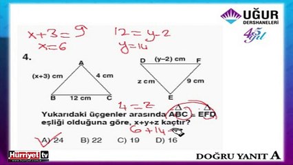 MATEMATİK SORULARININ ÇÖZÜMLERİ
