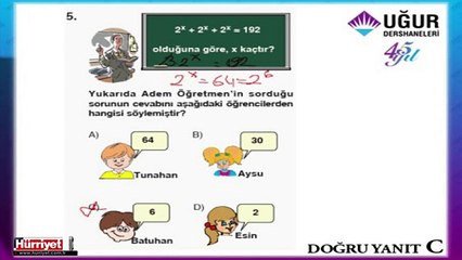 SBS MATEMATİK SORULARININ ÇÖZÜMLERİ