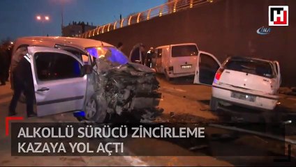 Alkollü sürücü zincirleme kazaya yol açtı