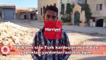 İdlib'deki Suriyelilerden Türk askerine teşekkür