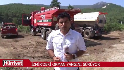 İzmir'deki orman yangını sürüyor