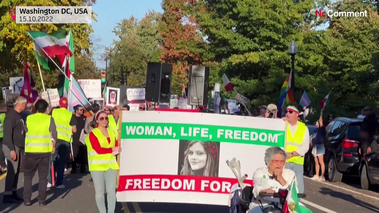 Protestors march through Washington, DC streets in solidarity with Iran's protests