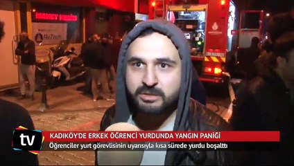 Kadıköy'de erkek öğrenci yurdunda yangın paniği