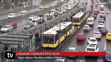 Yağmur İstanbul trafiğini kilitledi