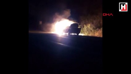 Kaymakamın içinde bulunduğu makam aracı yandı