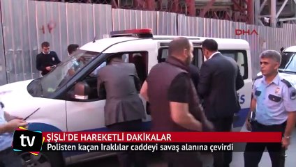 Polisten kaçan Iraklılar caddeyi savaş alanına çevirdi