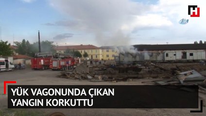 Yük vagonunda çıkan yangın korkuttu