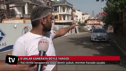 İnşaat işçileriyle iki kardeşin kavgası kamerada
