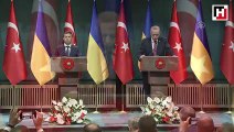 Cumhurbaşkanı Erdoğan, Vladimir Zelenskiy ile ortak basın toplantısı düzenledi