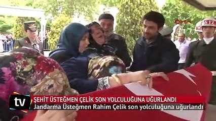 Şehit üsteğmen Rahim Çelik son yolculuğuna uğurlandı
