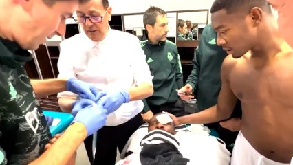 بدعم مبهر.. شاهد كيف تم علاج روديجر مدافع ريال مدريد بعد إصابته الدامية