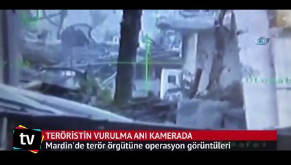 Teröristin vurulma anı kamerada