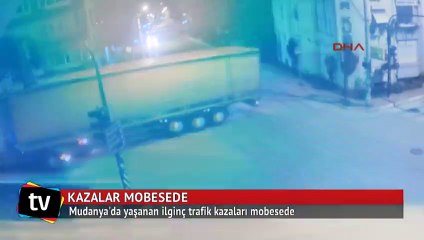 Mudanya'da saniye saniye trafik kazaları