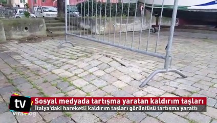 Hareket eden kaldırım taşları tartışma yarattı
