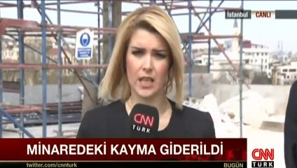 Sultanahmet Camii'ndeki minarede oluşan kayma giderildi