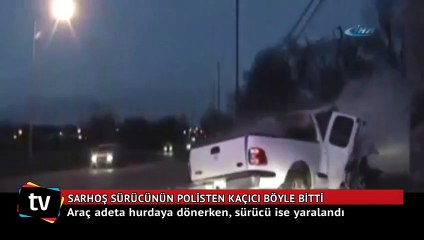 Sarhoş sürücünün polisten kaçışı böyle bitti