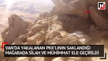 Van'da yakalanan pkk'lının saklandığı mağarada silah ve mühimmat ele geçirildi