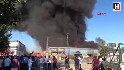 Konya'da kereste atölyesi alev alev yandı
